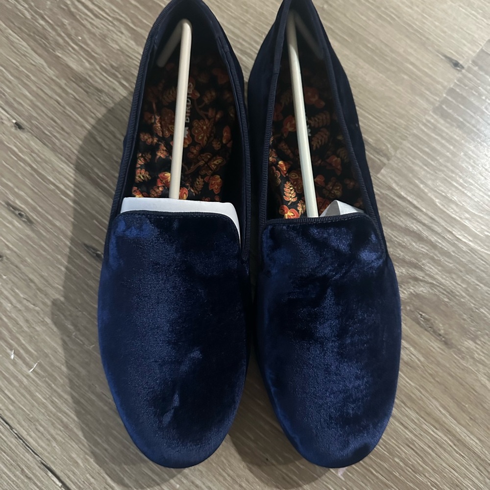 Birdies The Starling Blue Velvet Loafer NWOT